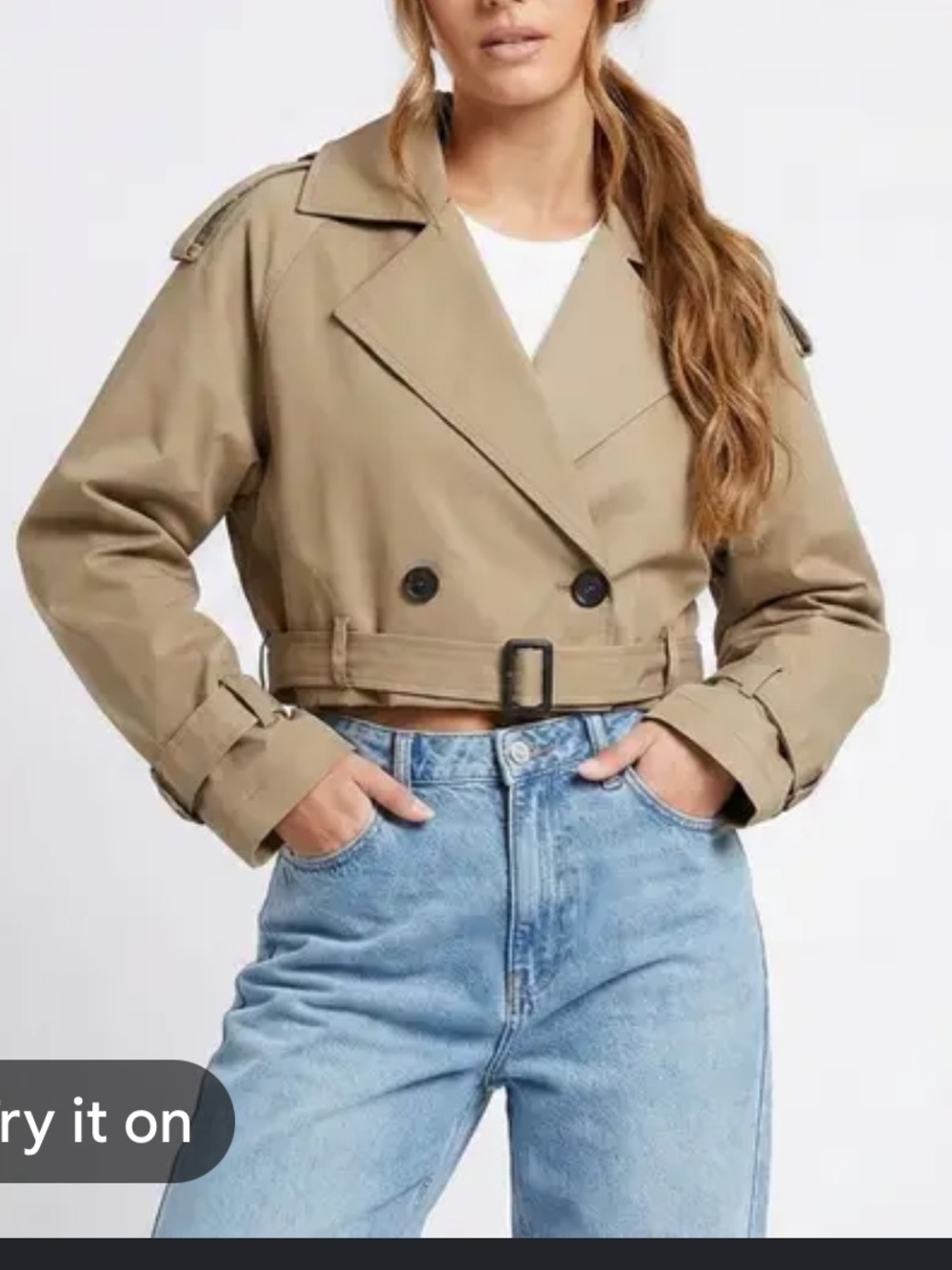 Joie Cropped Tan Trench Coat